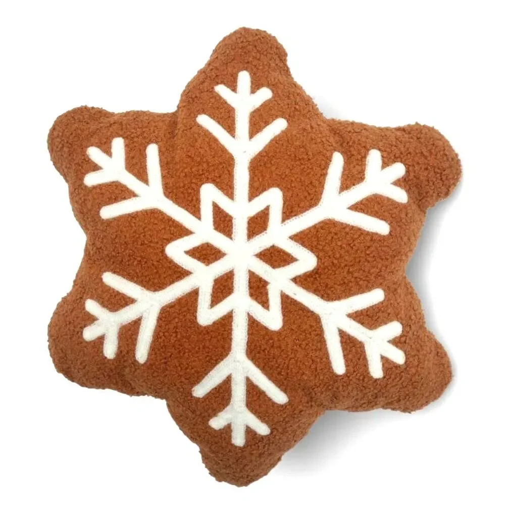 4Pc Gingerbread Man House Snowflake Boucle Sherpa Grandmacore Throw Pillows Set